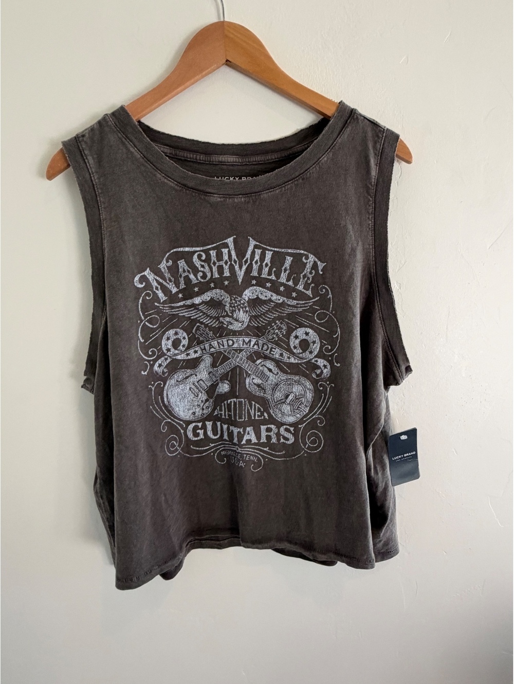 : Lucky Brand Nashville Guitar Graphic Muscle Tank Women’s XL NWT